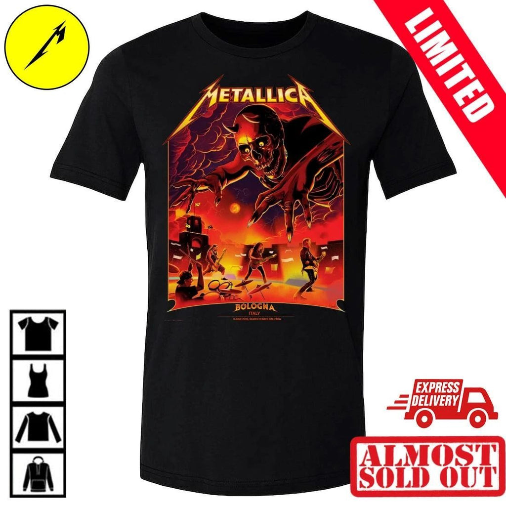 Metallica Pop-Up Shop Official Shirt Bologna Italy 2026