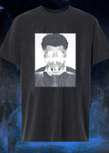 Frightening Eyes Monster Graphic Minimalist Black and White Cotton T-Shirt