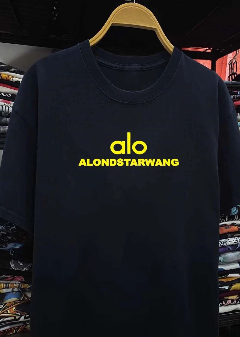 Alo Apparel Alondstarwang Logo Yellow Graphic Print T-Shirt