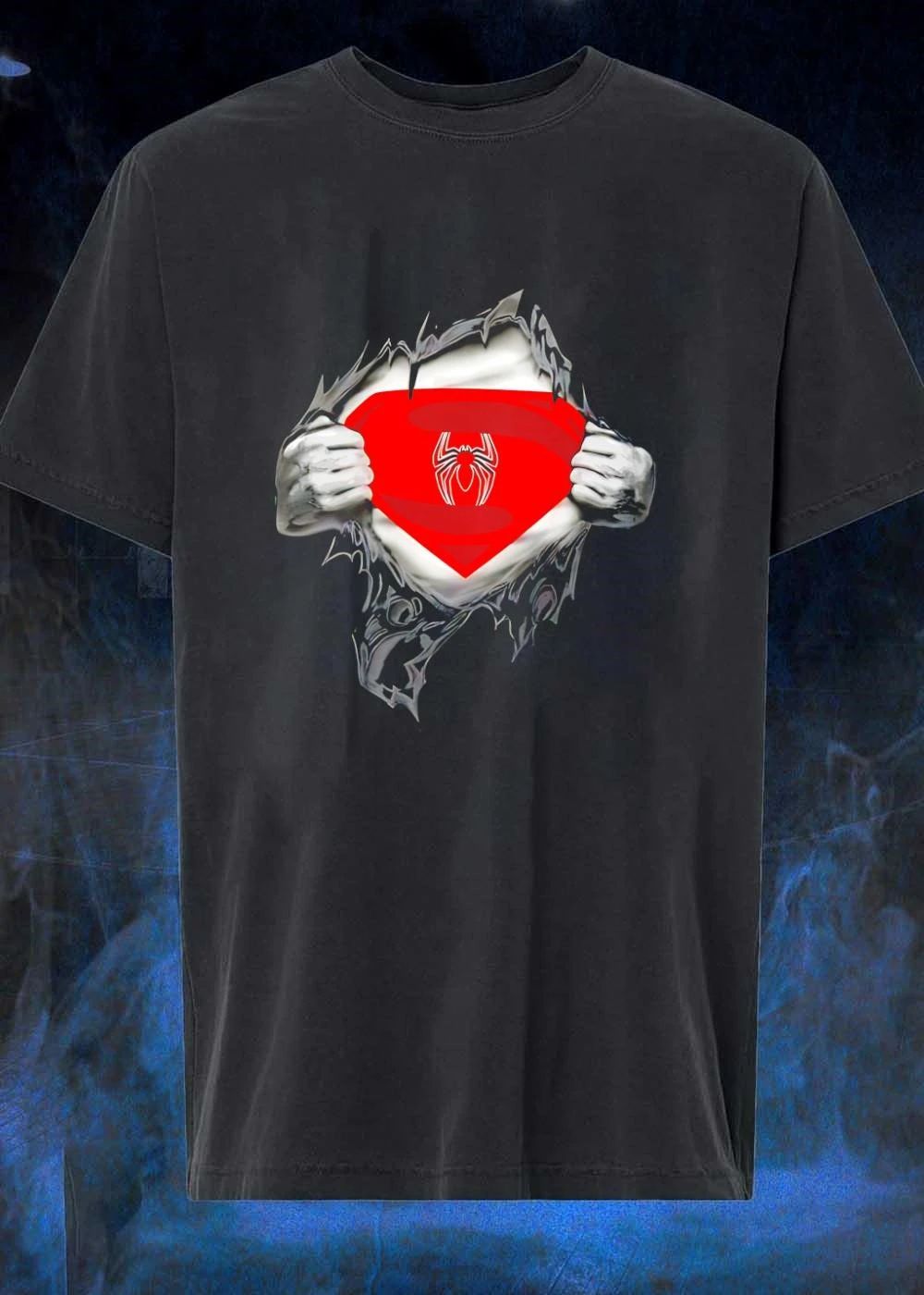 Spider-Man Superman Logo Ripped Chest T-Shirt