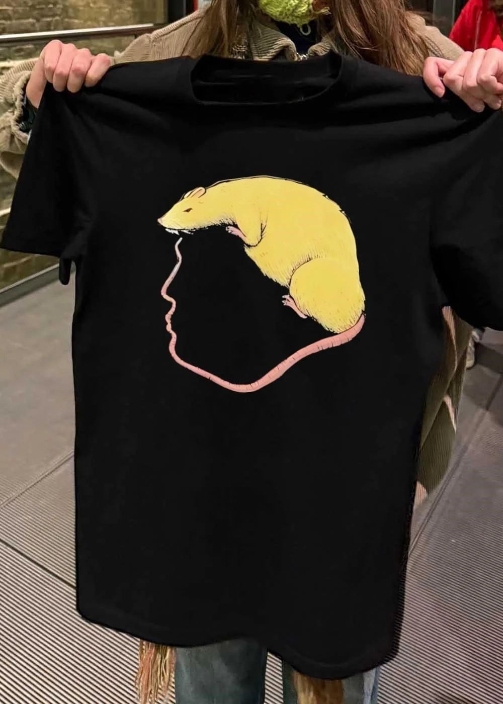 Yellow Rat Eating Tail Graphic shirt