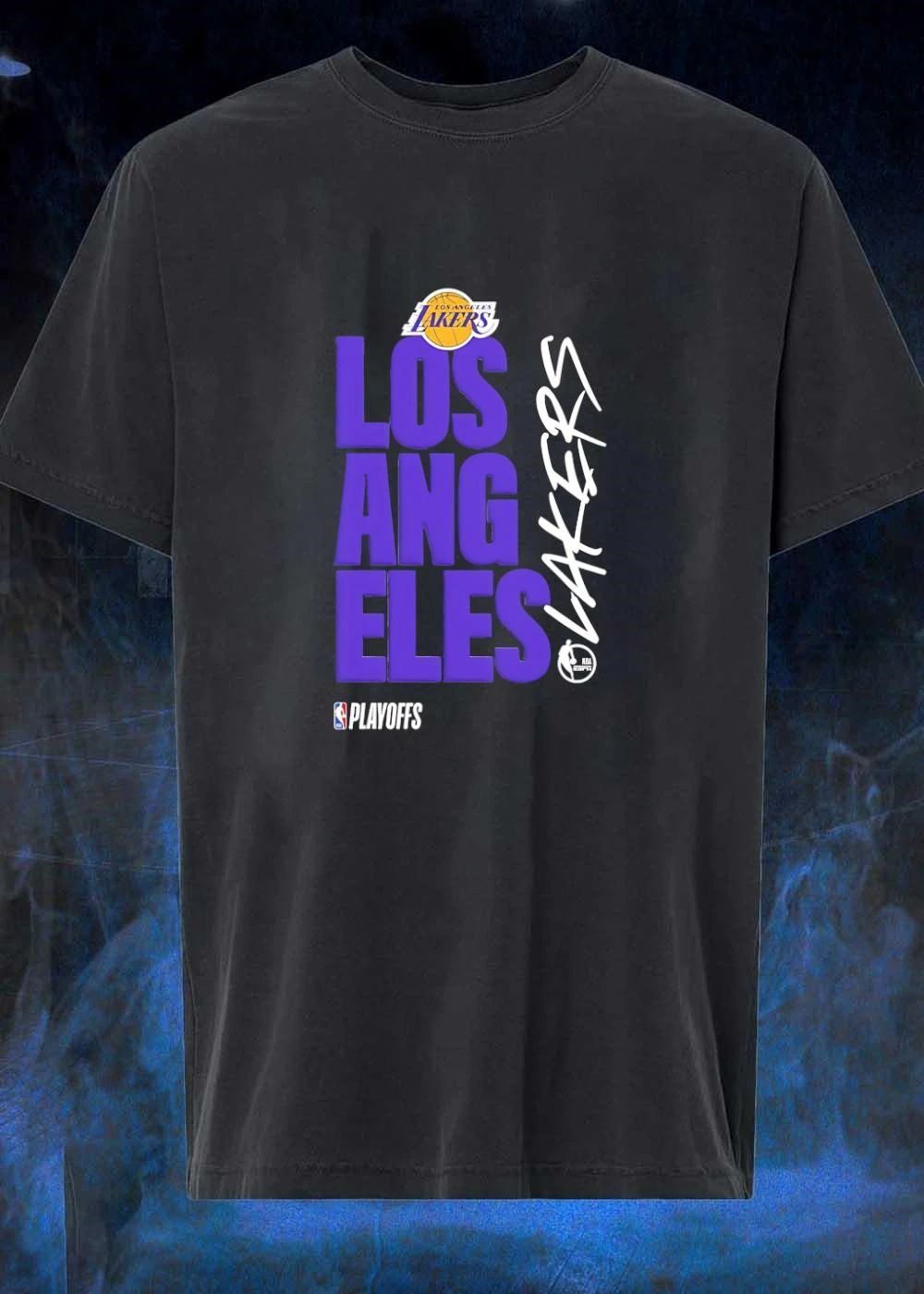 NBA Playoffs Los Angeles Lakers Logo Black T-Shirt