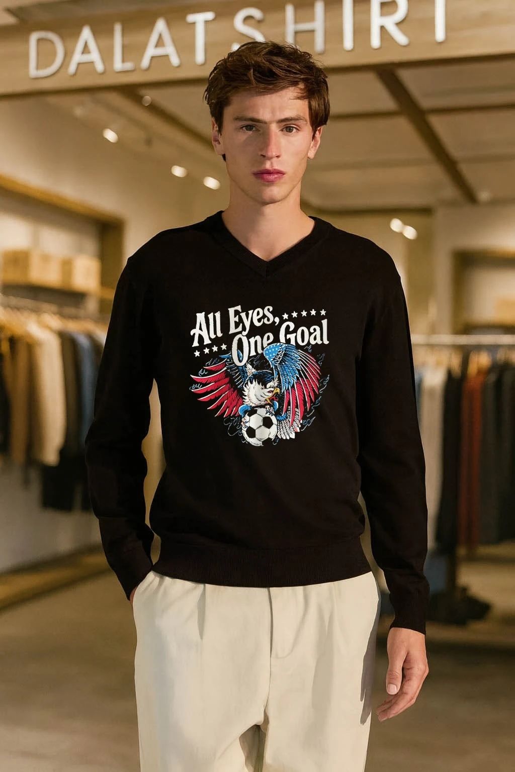 All Eyes One Goal Eagle Soccer Distressed shirt