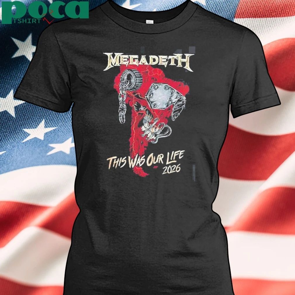 Megadeth This Was Our Life 2026 Latin America Tour Merch Red Vic Rattlehead Metal Collapse With Dates Back T-Shirt