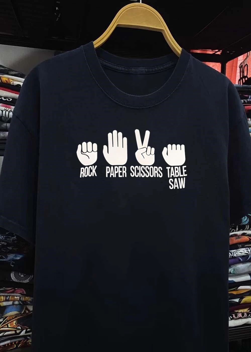 Rock paper scissors table saw shirt