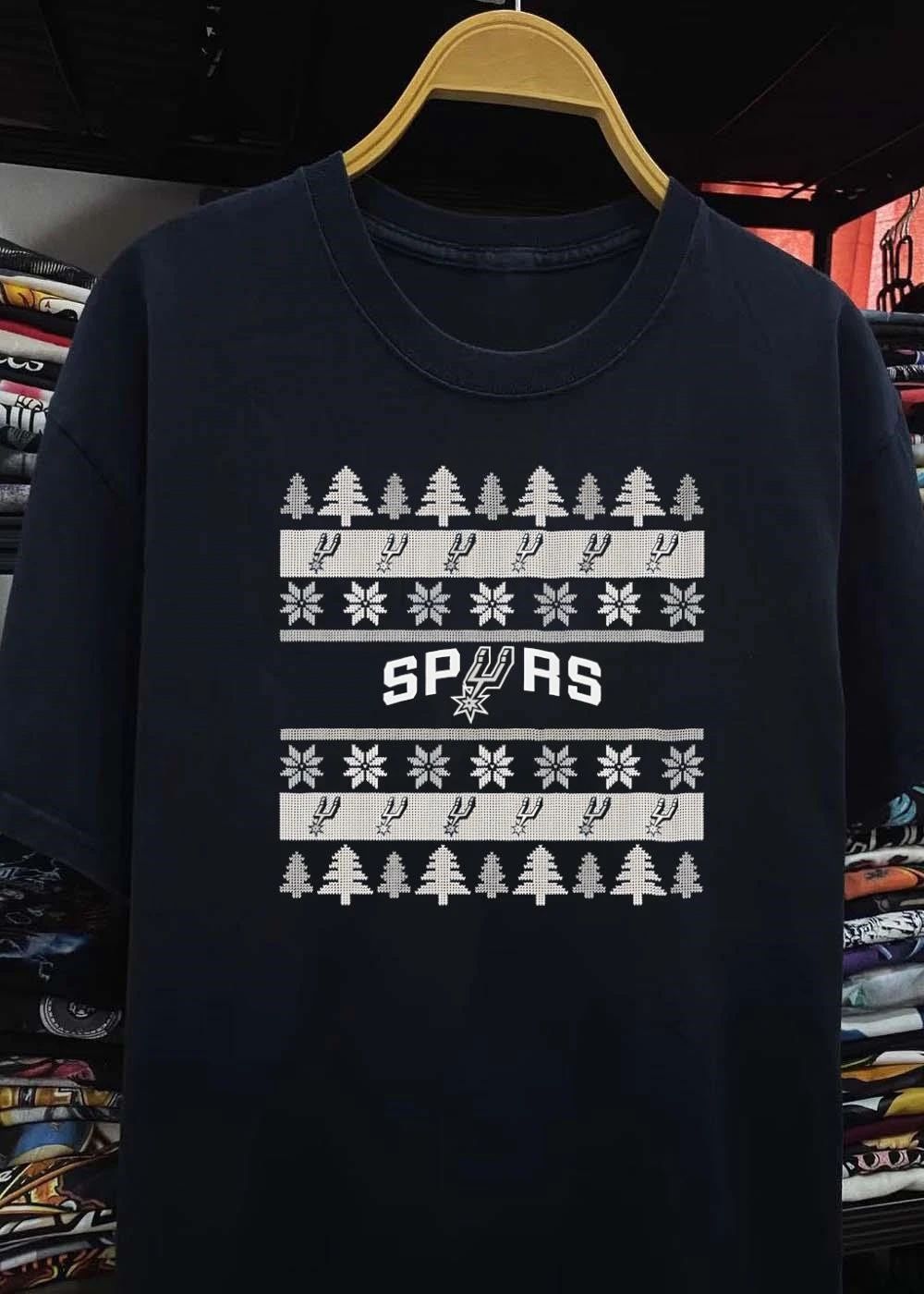 San Antonio Spurs Holiday Sweater Pattern T-Shirt