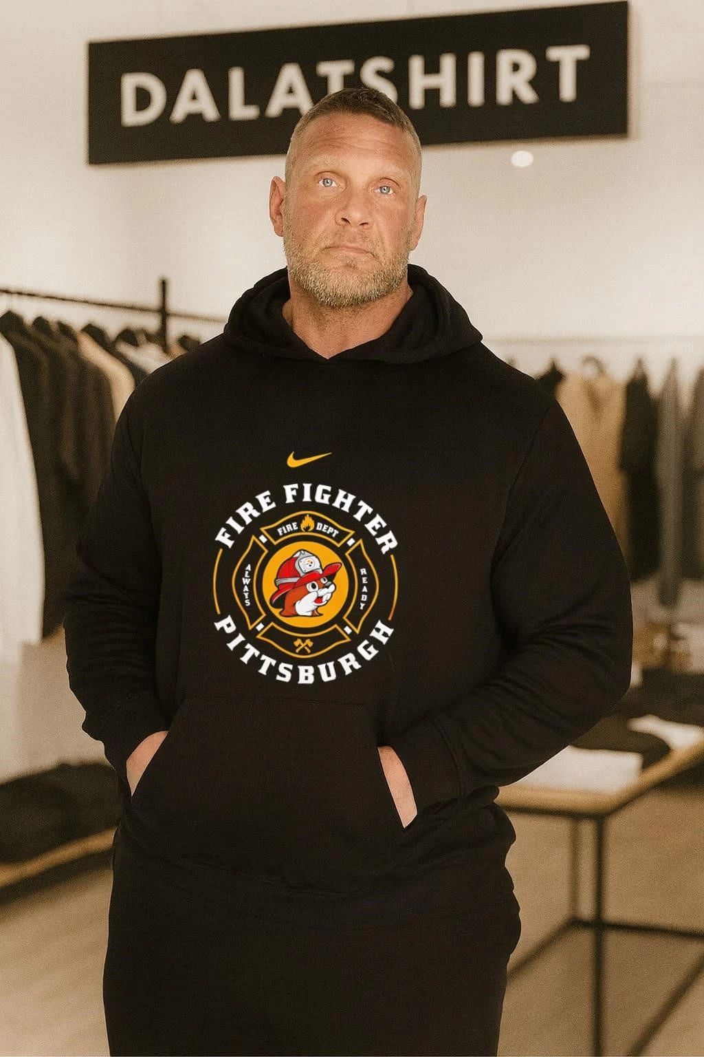 Pittsburgh Firefighter Buc-ee’s Steelers Maltese Cross T-Shirt