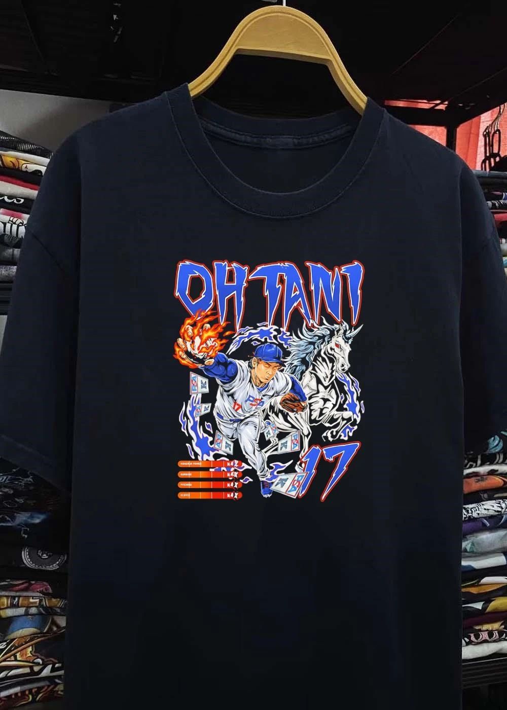 Shohei Ohtani Pitching Baseball With Unicorn Oh Tani 17 PSA T-Shirt
