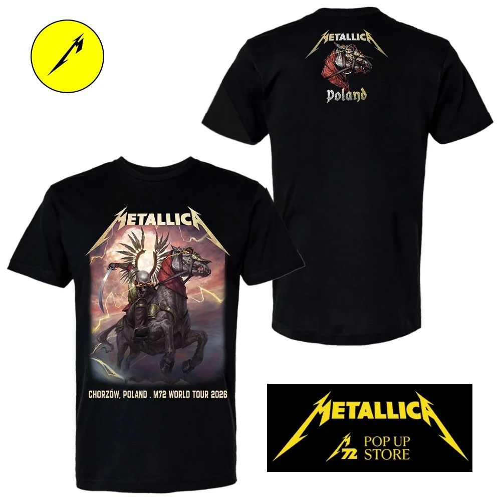 Metallica M72 Chorzów Poland May 19 2026 Limited-Edition Winged Hussar Skeleton Graphic T-Shirt