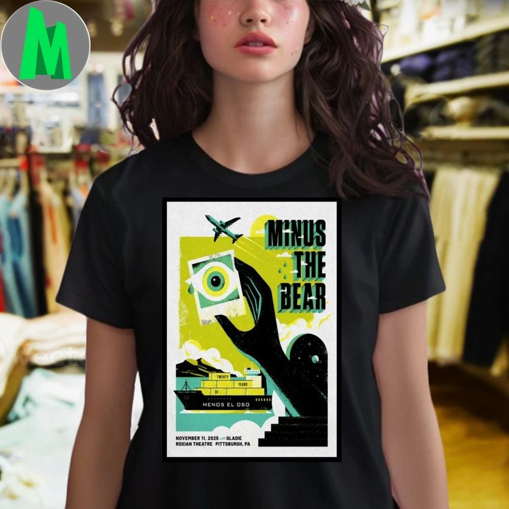 Minus The Bear Roxian Theatre Pittsburgh PA Nov 11 2025 Show Poster Shirt