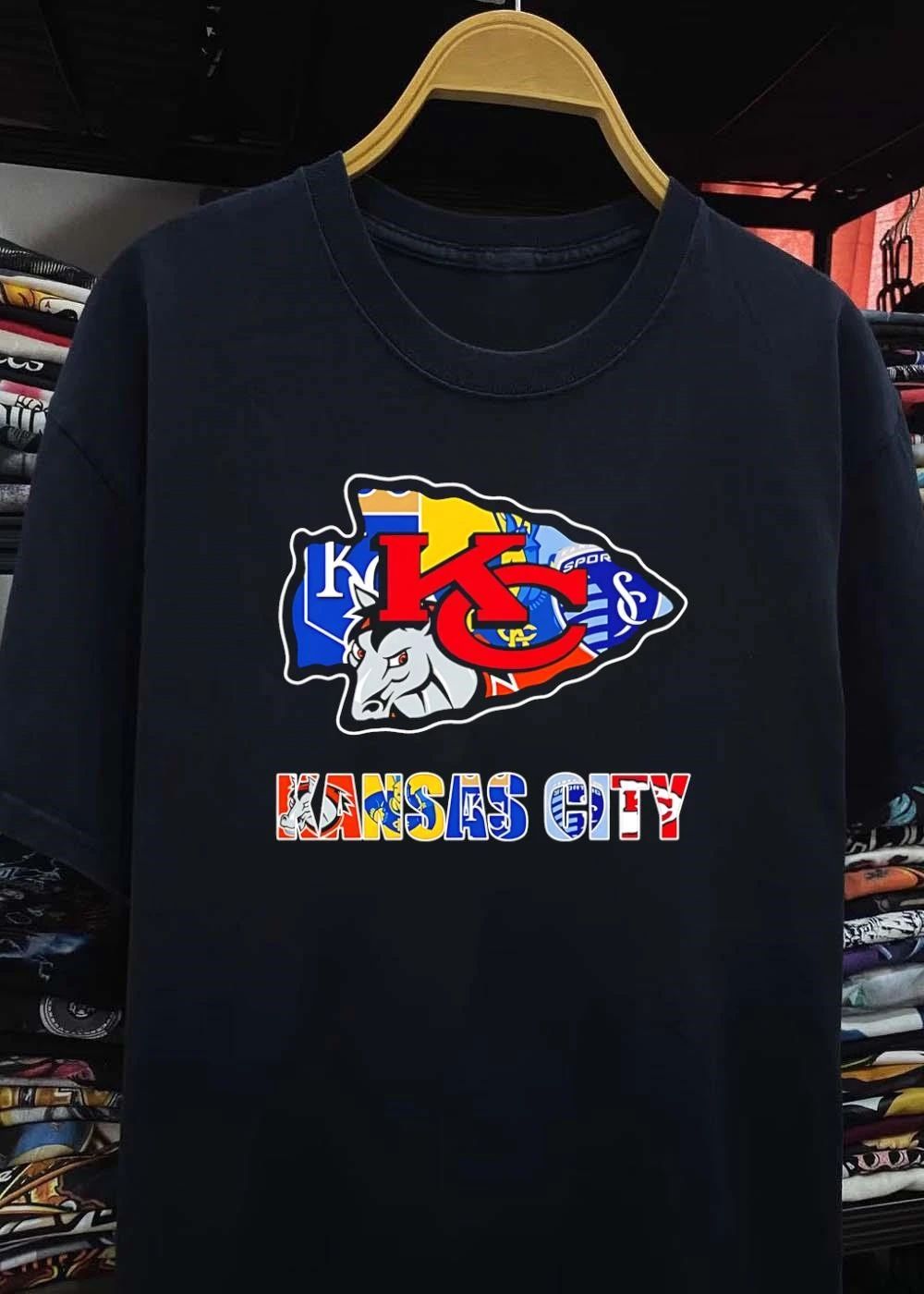 Kansas City Collage Kansas City Arrowhead Mascot Sports Team T-Shirt