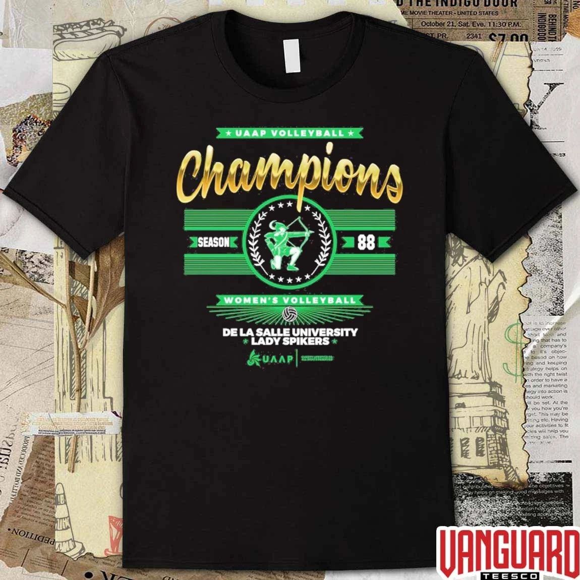 UAAP Women’s Volleyball Champions Season 88 De La Salle University Lady Spikers t-shirt