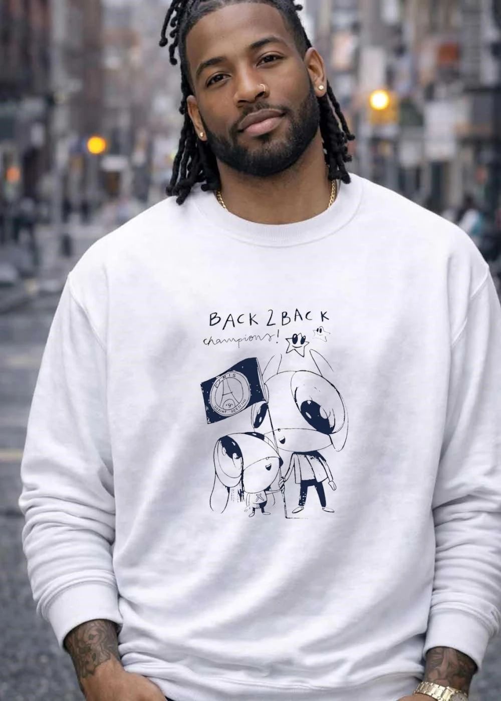 Back 2 Back Champions PSG Rabbit Mascot T-Shirt
