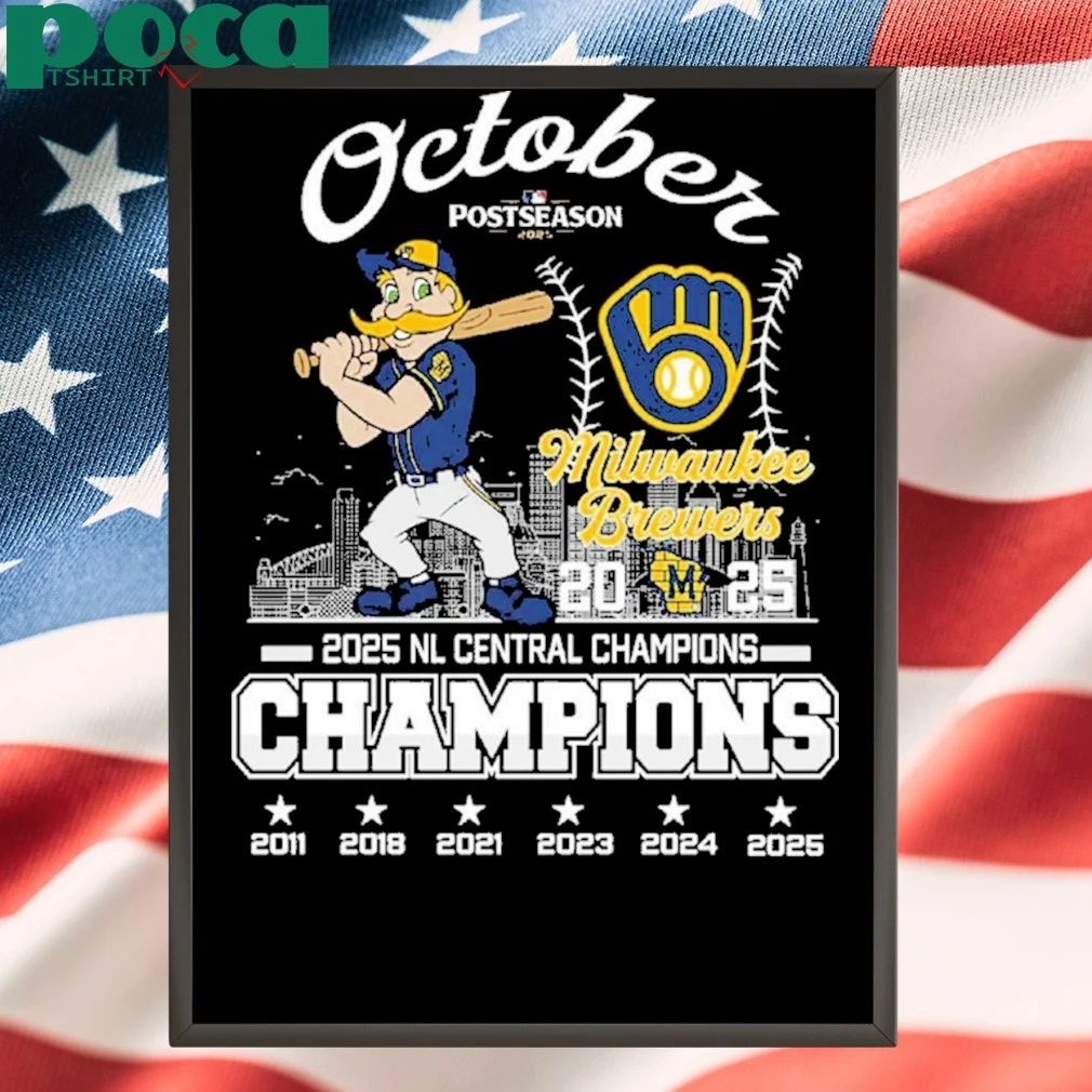Milwaukee Brewers 2025 Nl Central Champions October Shirt