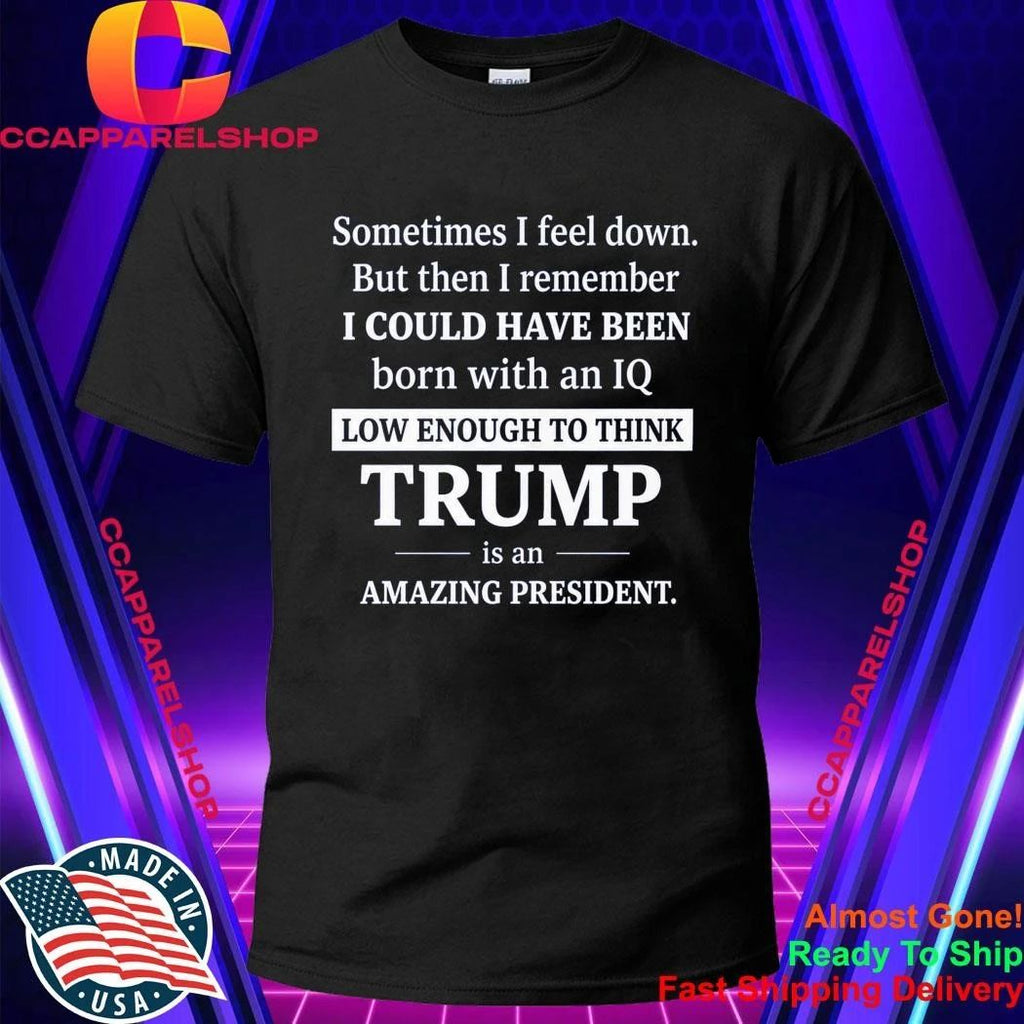 Sometimes I Feel Down But Then I Remember IQ Low Trump Shirt