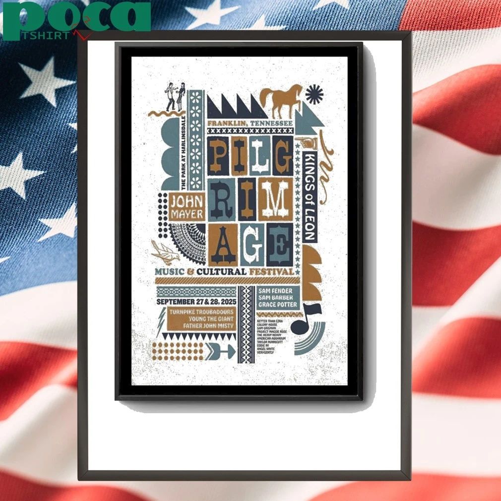 Pilgrimage Music Festival September 27 & 28, 2025 Franklin, Tennessee Poster shirt