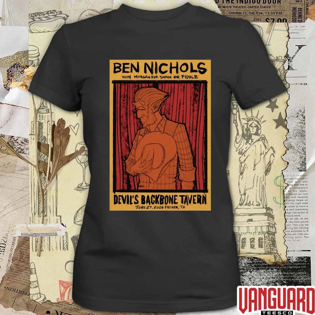 Ben Nichols Pop-Up Shop Poster June 27 2026 Devil’s Backbone Tavern Fischer TX t-shirt