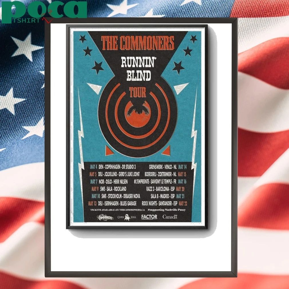 The Commoners May 2026 Poster Runnin Blind Tour shirt