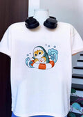 Cat in Shark Suit Swimming in Life Preserver T-Shirt