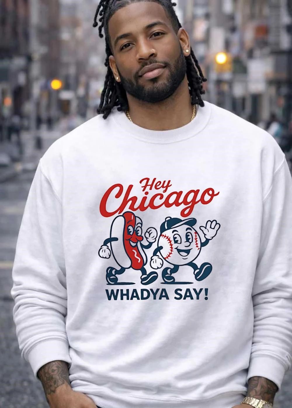 Hey Chicago Whadya Say Hot Dog Baseball Mascot T-Shirt