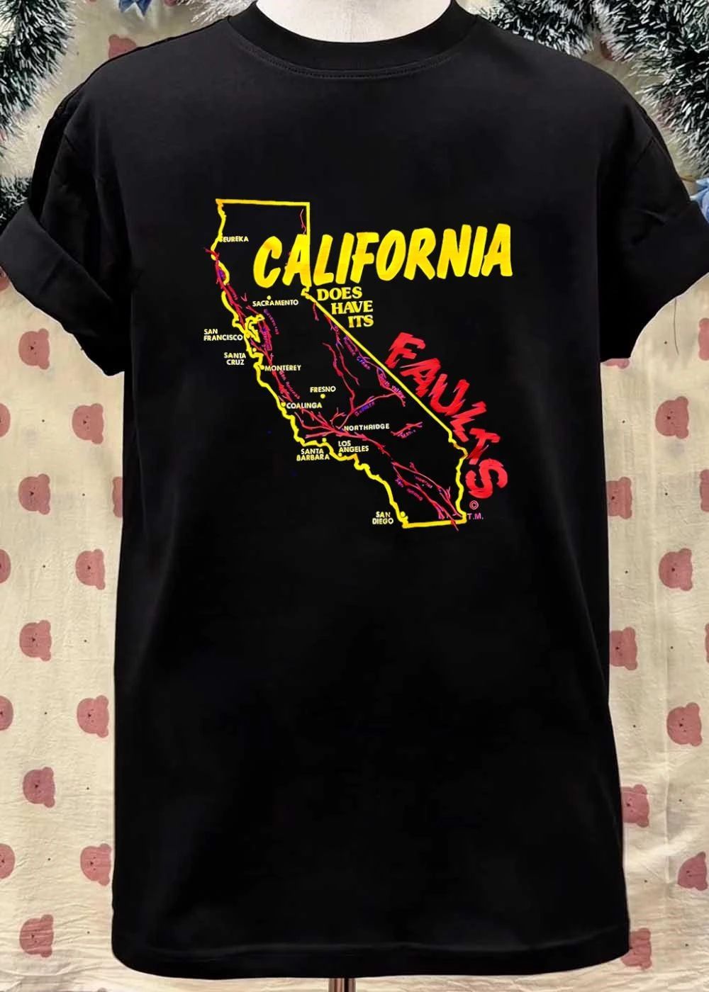 California state map geological fault lines San Francisco Los Angeles does have its faults shirt