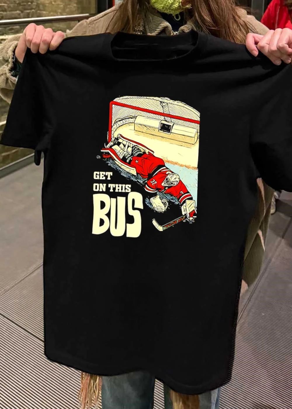 Hockey Goalie Save Get on This Bus Carolina Hurricanes T-Shirt