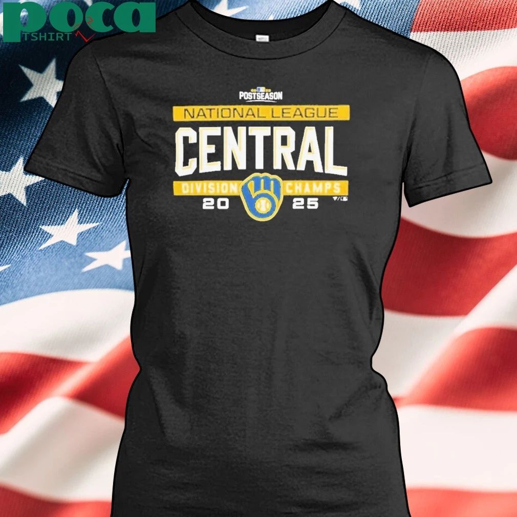 Milwaukee Brewers MLB 2025 NL Central Division Title Postseason Locker Room T-Shirt
