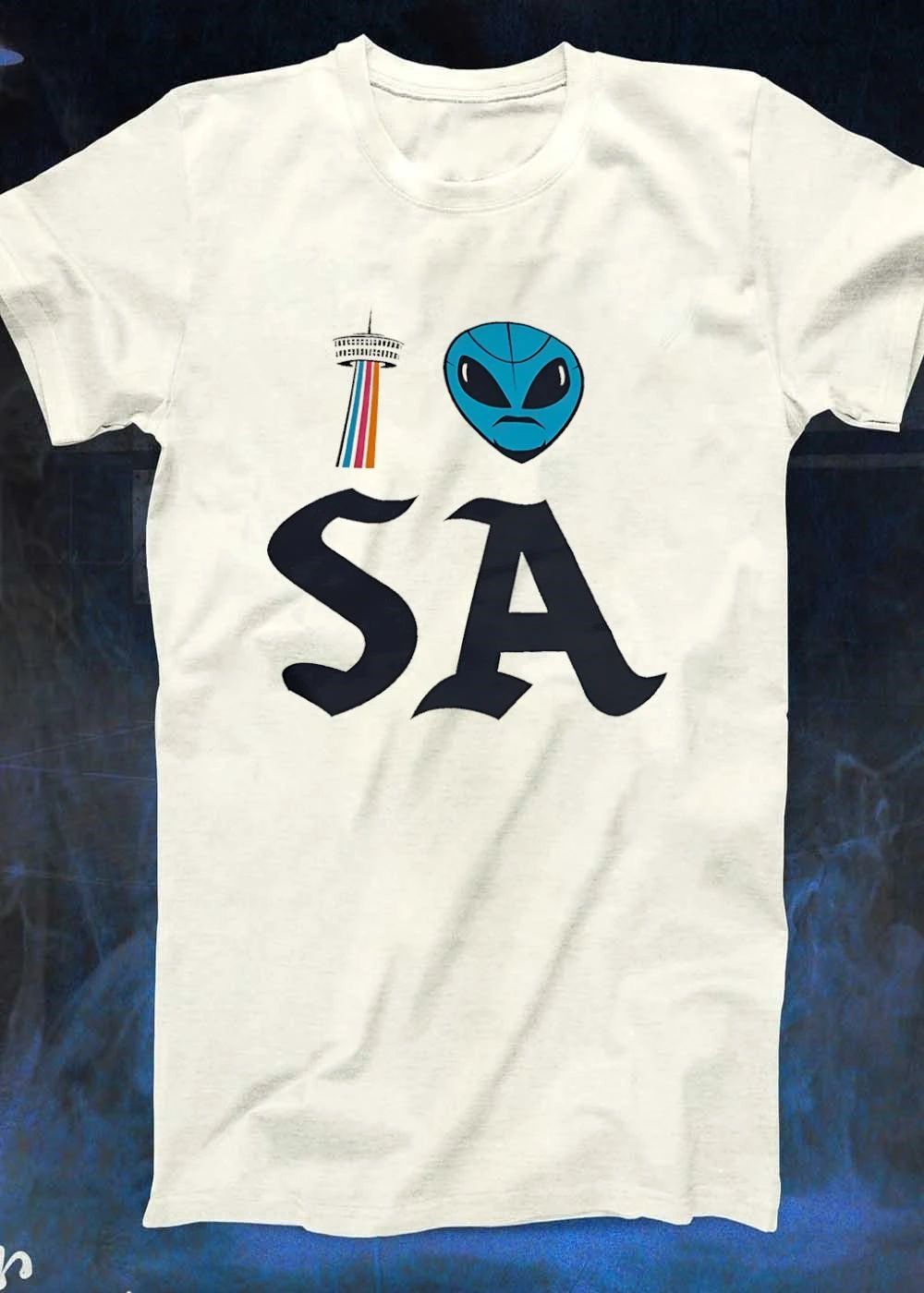 I Love SA San Antonio Tower Alien Head shirt
