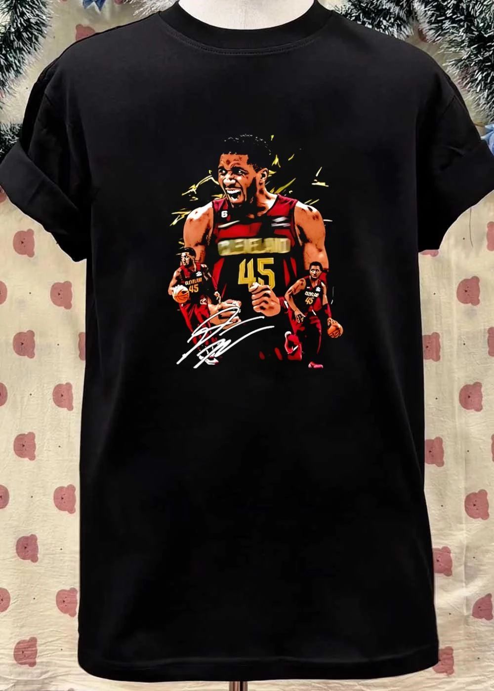 Donovan Mitchell Cleveland Cavaliers NBA player number 6 Cleveland 45 shirt