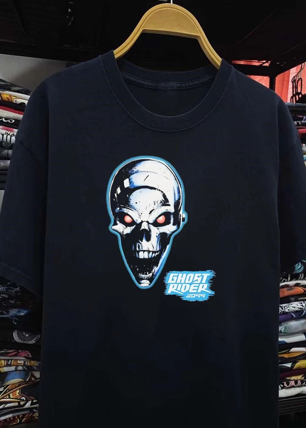 Ghost Rider 2099 Chrome Skull Head T-Shirt