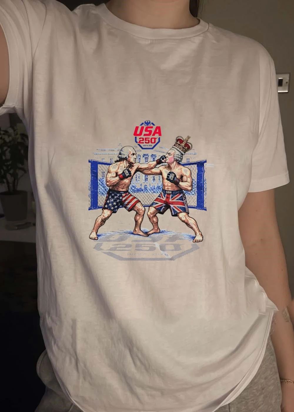 USA 250 July 4 2026 George Washington Fighting King George shirt