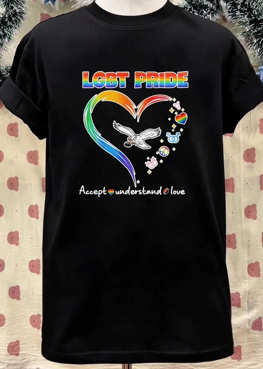 LGBT Pride Accept Understand Love Football Eagle Unisex T-Shirt