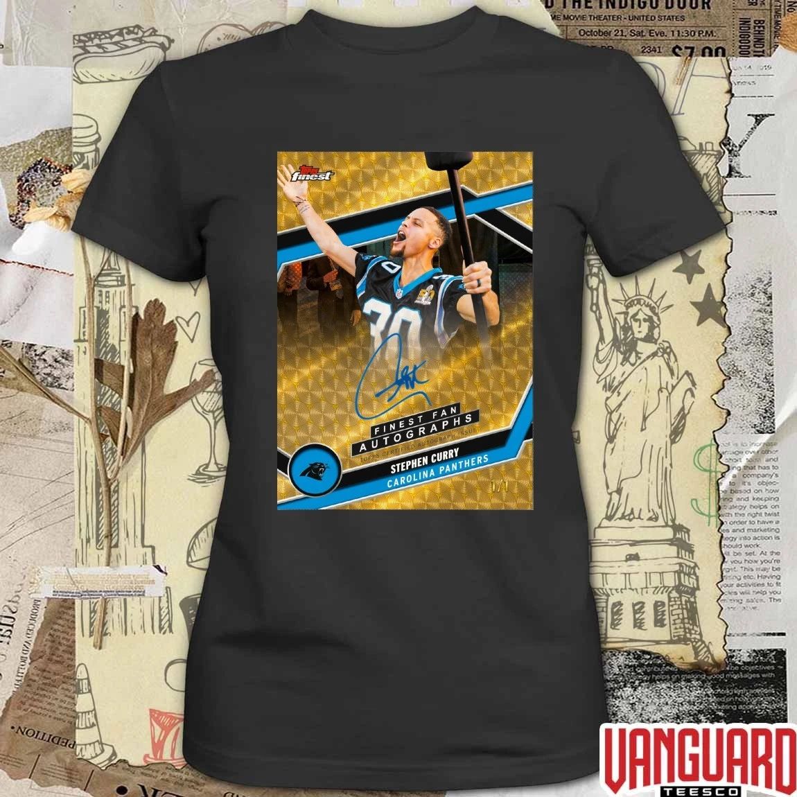 Stephen Curry Carolina Panthers Finest Fan Autographs Topps Finest Football Signature Poster t-shirt
