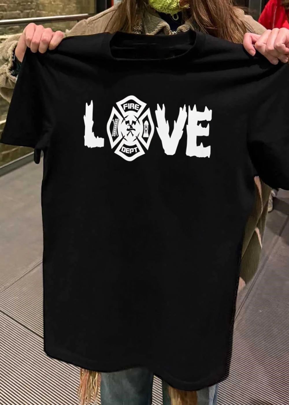 Firefighter Apparel Love Fire Dept Graphic T-Shirt