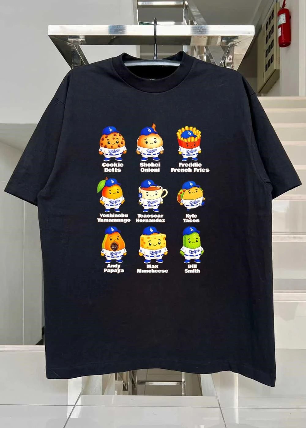 Dodgers Mascot Collection Funny Player Food Pun T-Shirt