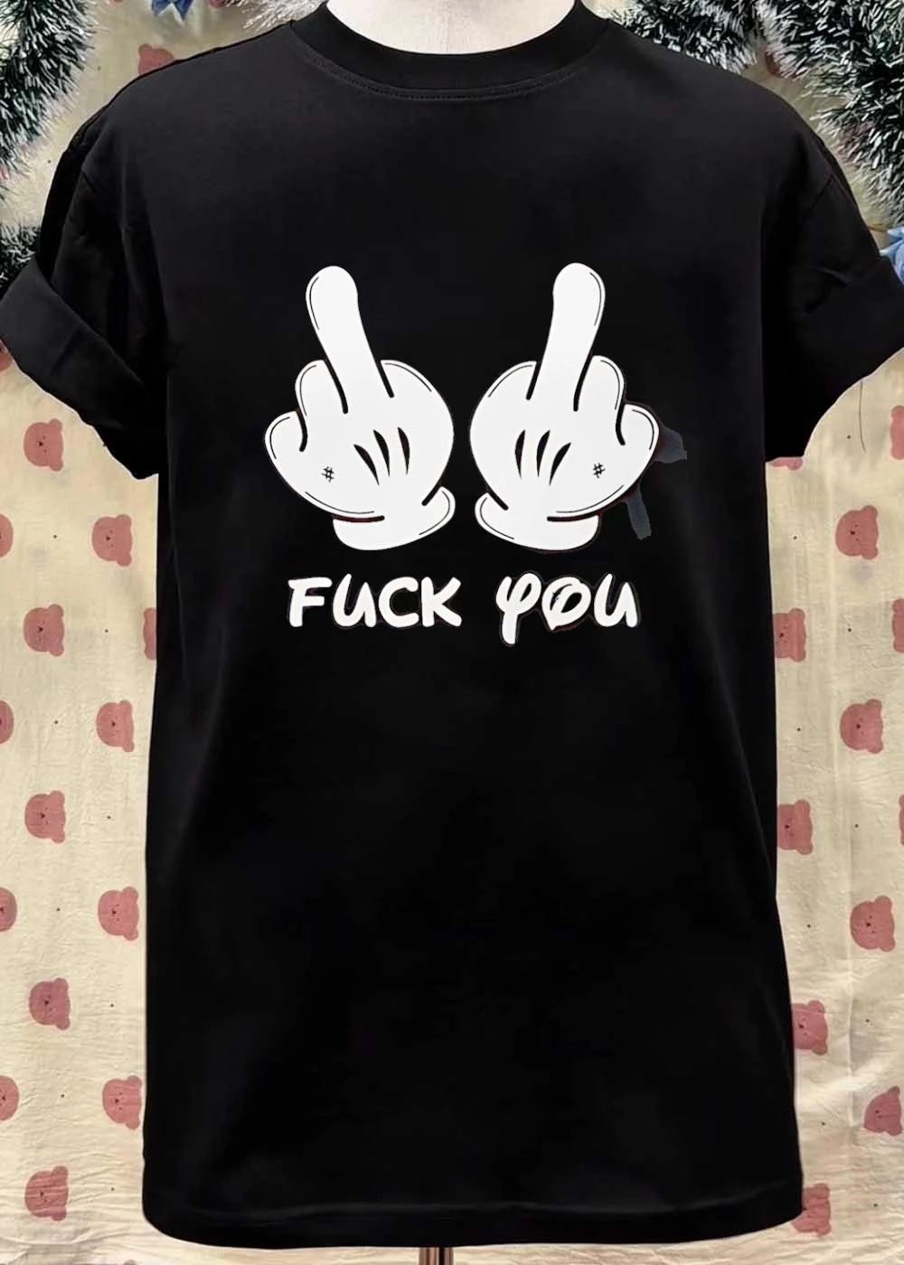 Cartoon Hands Giving Middle Finger Fuck You T-Shirt