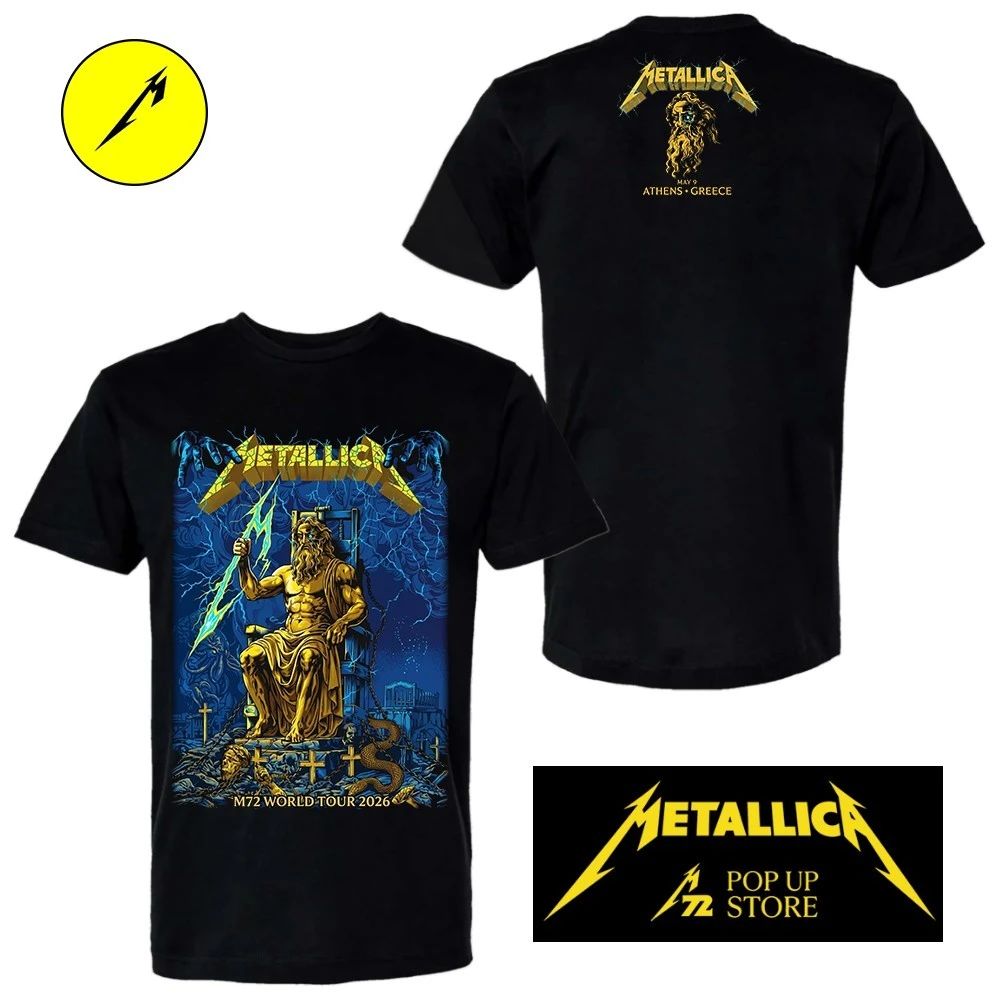 M72 Athens Metallica World Tour Zeus Artwork T-Shirt