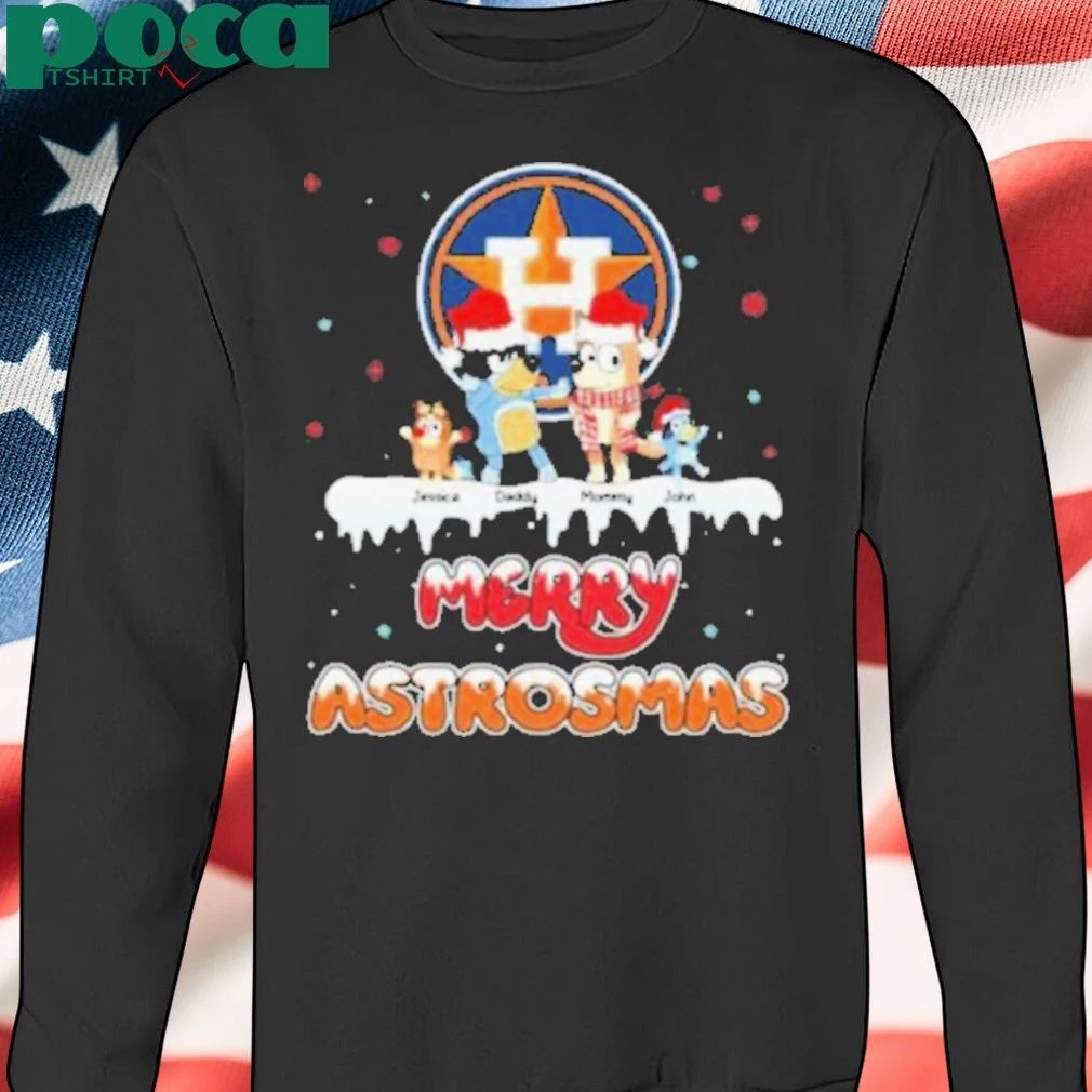 Houston Astros Bluey Family Christmas Personalized MLB Baseball Shirt