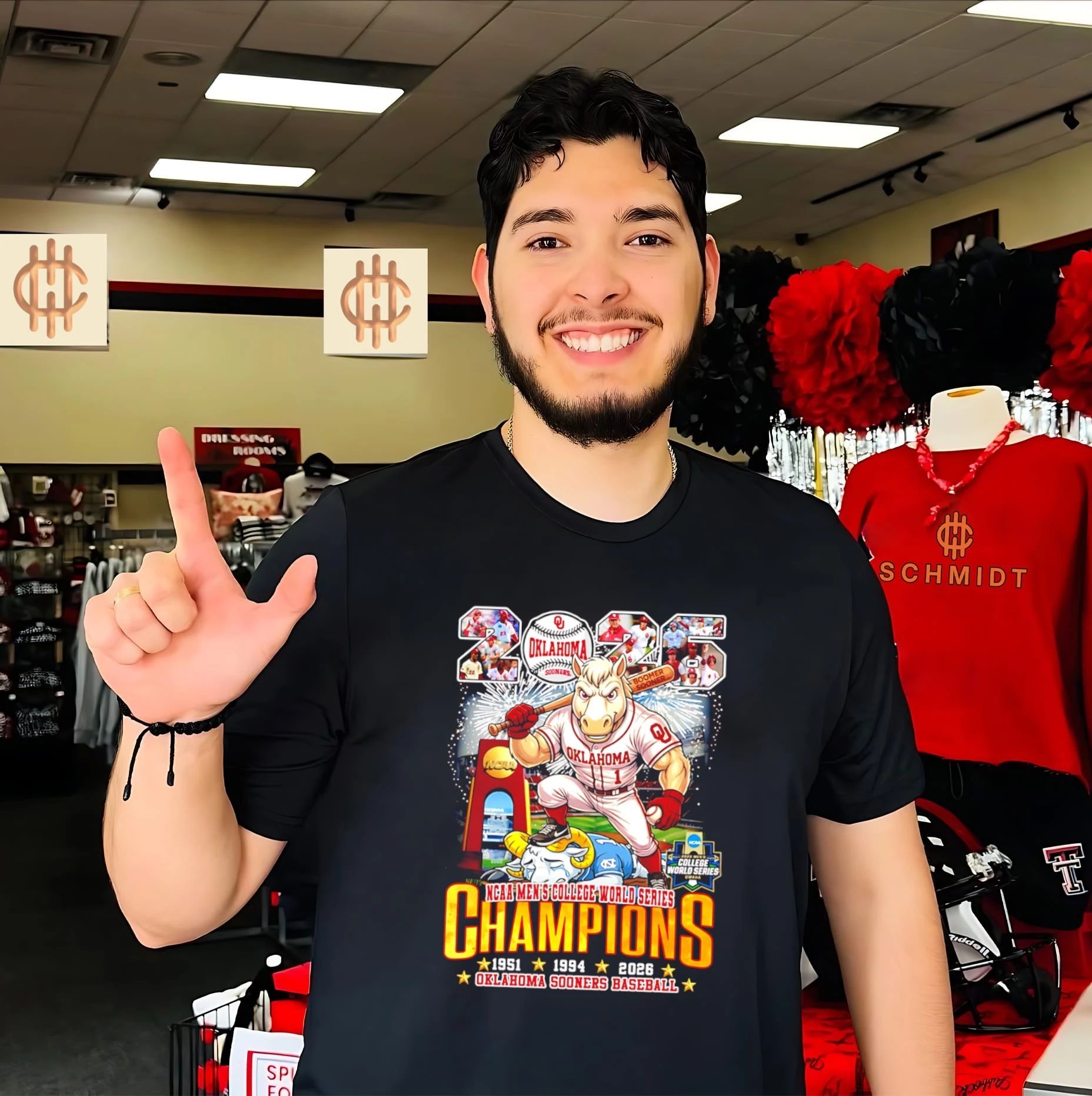 Oklahoma Sooners 2026 NCAA Men’s College World Series Champions mascot shirt