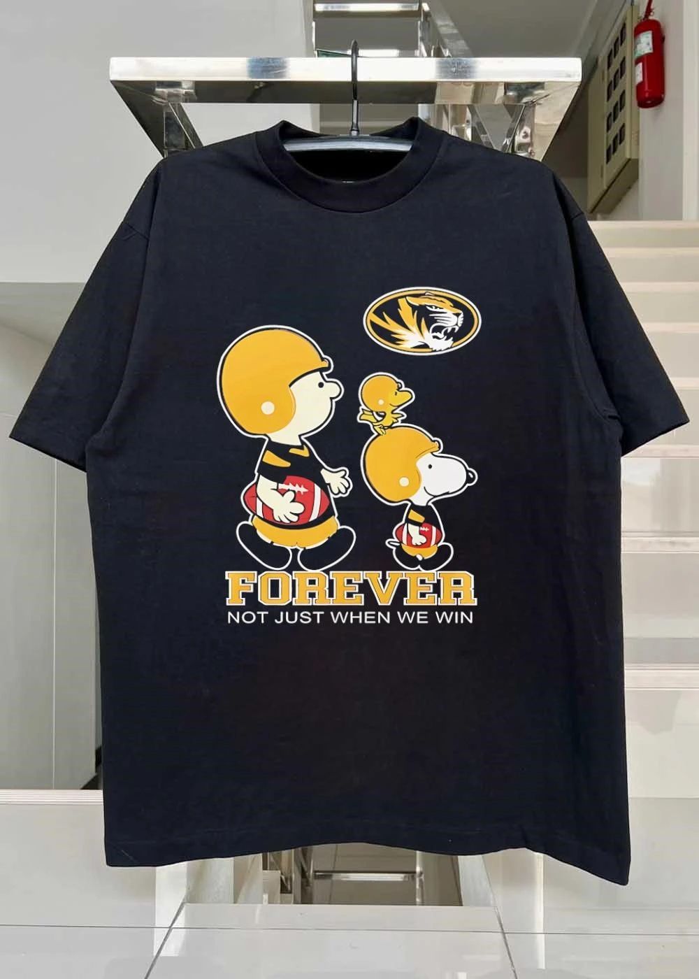 Peanuts Characters Playing Football Forever Not Just When We Win Mizzou T-Shirt
