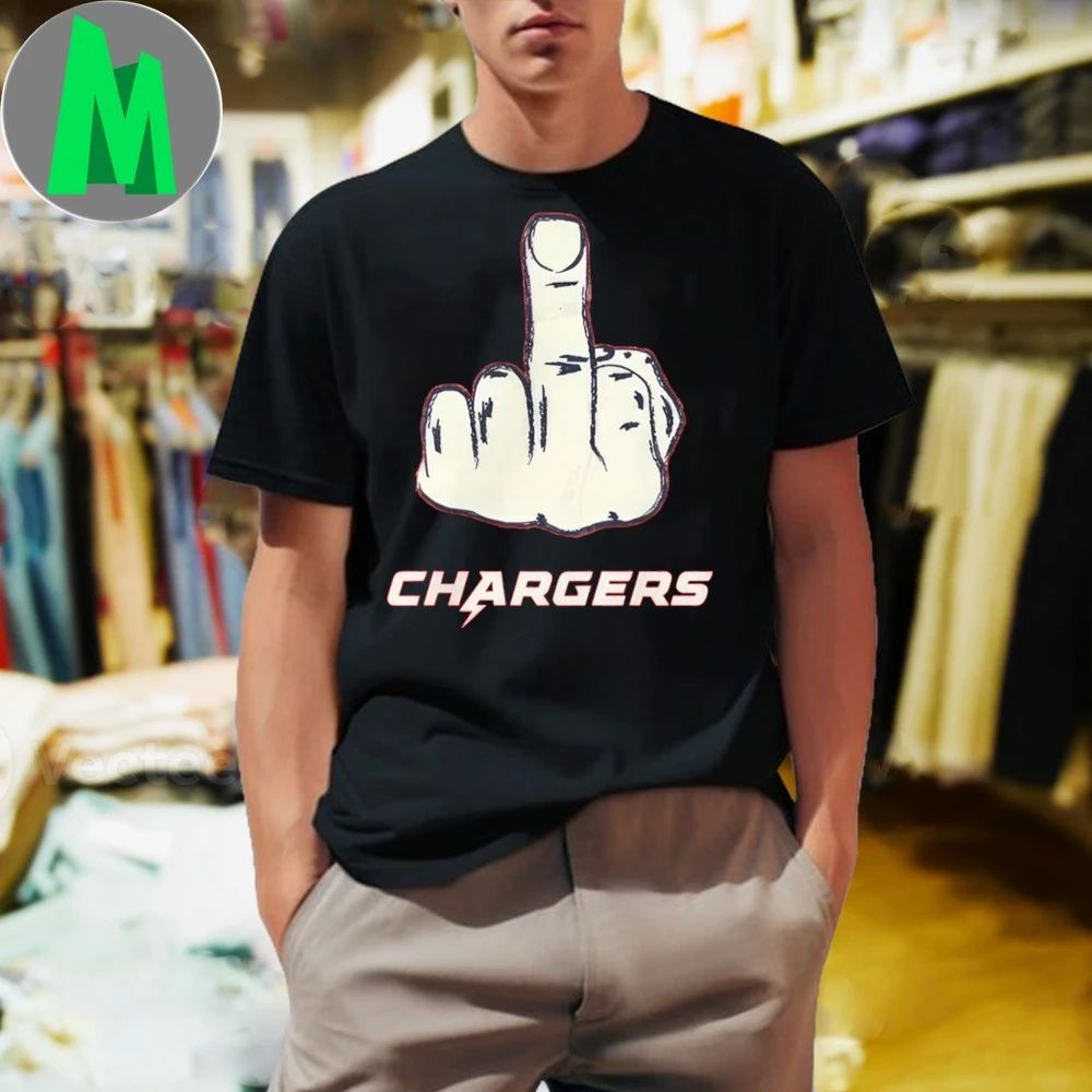 Chief Middle Finger Chargers 2025 Ladies Boyfriend Shirt