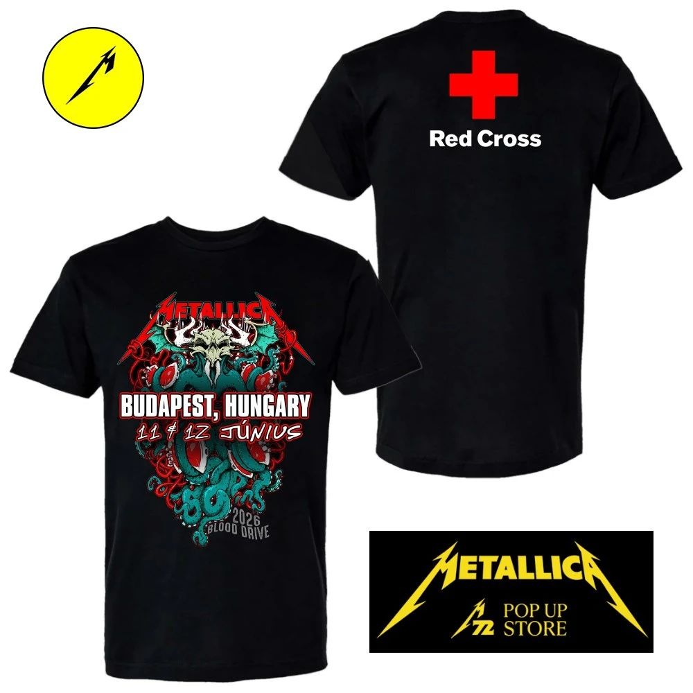 Metallica x Red Cross Donate Blood To Save Lives June 11 & 12, 2026 Budapest, Hungary Shirt