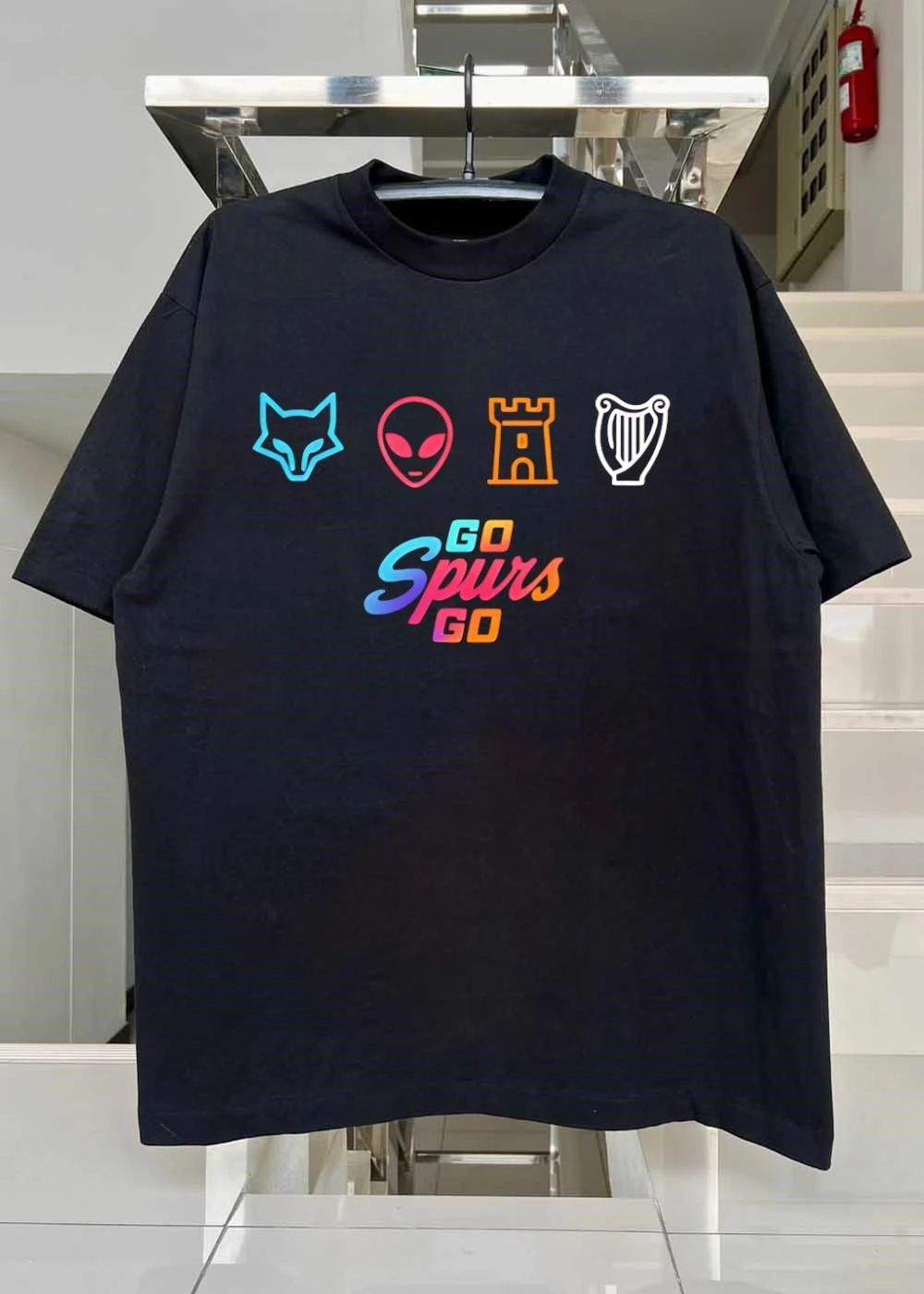 Fox Alien Castle Harp Go Spurs Go Shirt