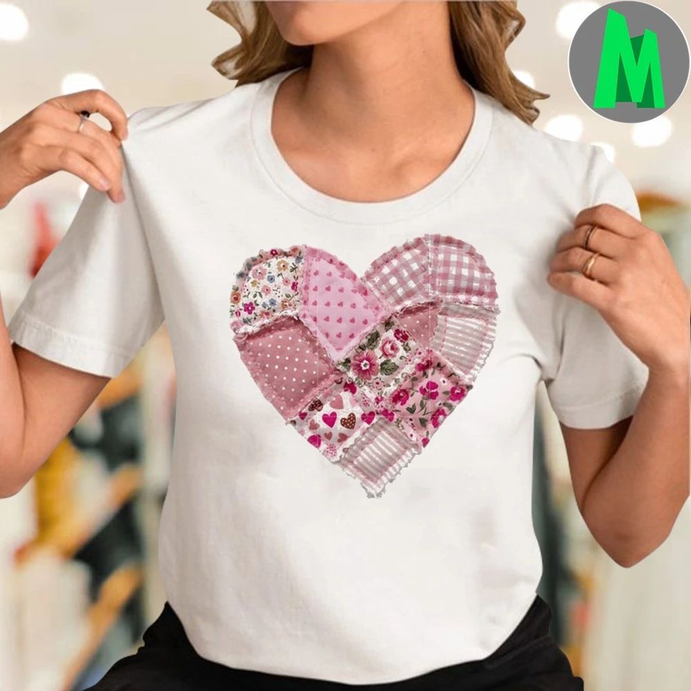 Crochet heart valentine heart valentines day T-Shirt