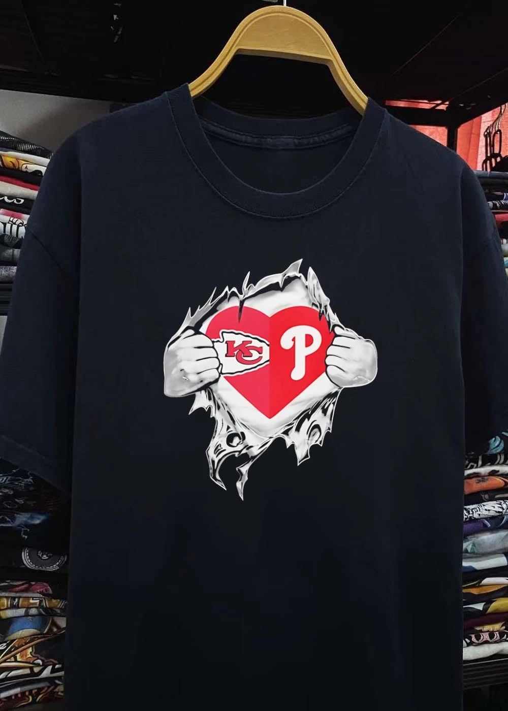 KC Phillies Rip Heart T-Shirt