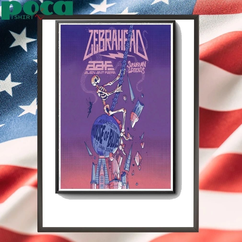 Zebrahead Jan 17 2026 Anaheim CA Poster shirt