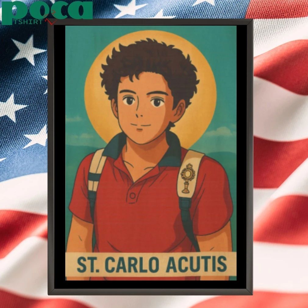 Saint Carlo Acutis Ghibli style T-shirt