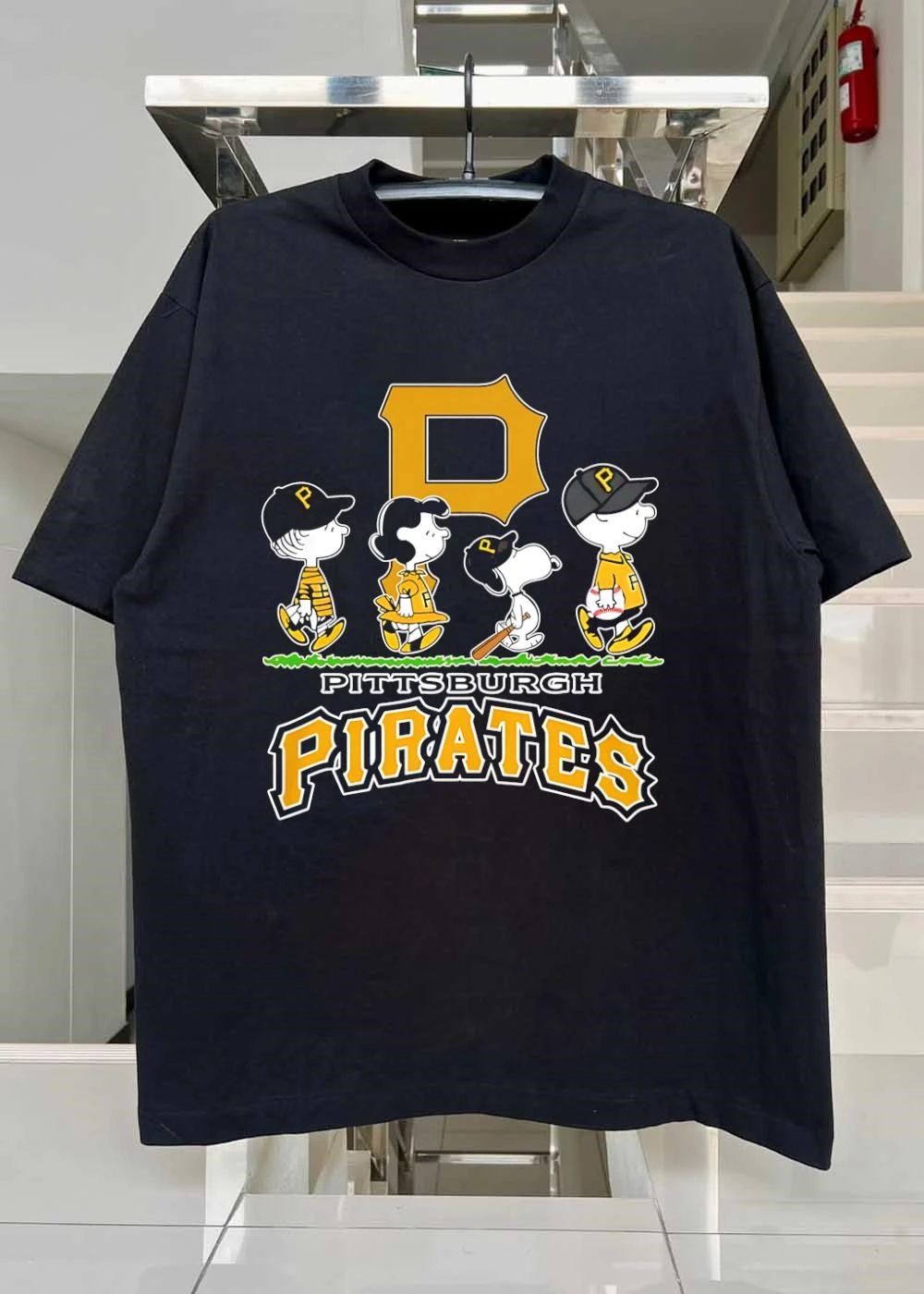 Peanuts Gang Walking Pittsburgh Pirates T-Shirt