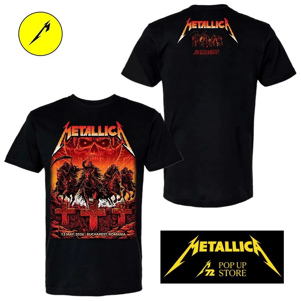 Metallica May 13, 2026 Bucharest, Romania Arena Națională Two Sided Shirt