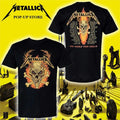 Metallica Pop-up Store M72 European World Tour 2026 Flame Skull Dates Shirt